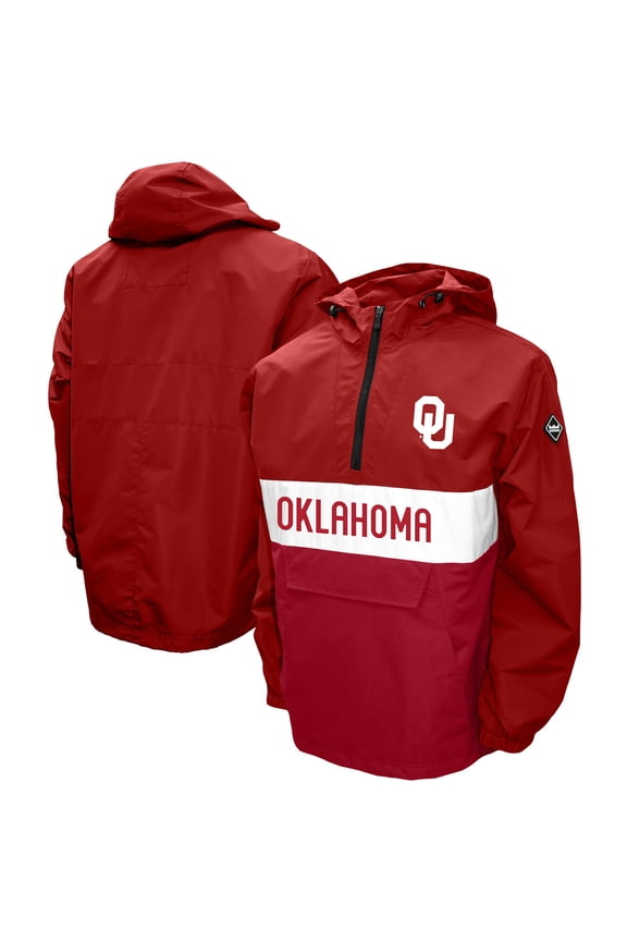Men's Franchise Club Crimson Oklahoma Sooners Alpha Anorak Half-Zip Jacket