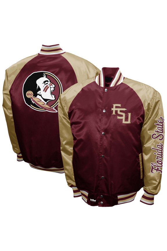 Men's Franchise Club Garnet Florida State Seminoles The Game Satin Full-Snap Jacket