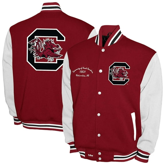 Men's Franchise Club Garnet South Carolina Gamecocks Fleece Varsity Full-Snap Jacket