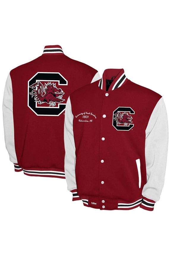 Men's Franchise Club Garnet South Carolina Gamecocks Fleece Varsity Full-Snap Jacket