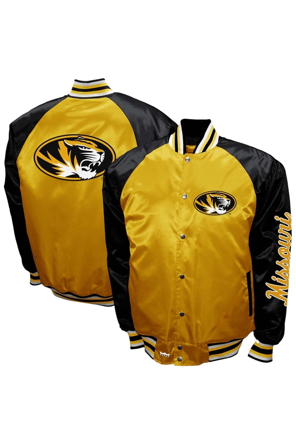 Men's Franchise Club Gold Missouri Tigers The Game Satin Full-Snap Jacket