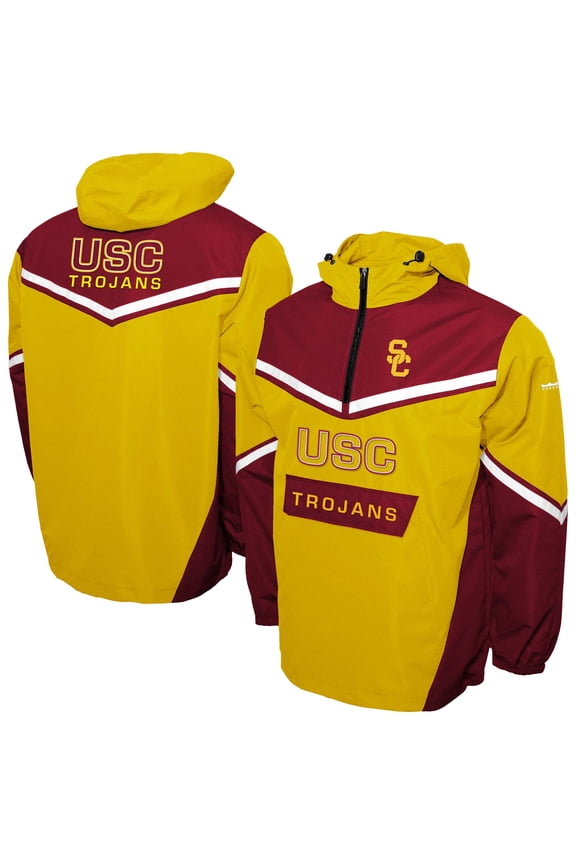 Men's Franchise Club Gold USC Trojans Action Anorak Half-Zip Jacket