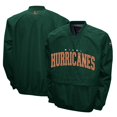 thumbnail image 1 of Men's Franchise Club Green Miami Hurricanes Members Windshell V-Neck Pullover Jacket, 1 of 3