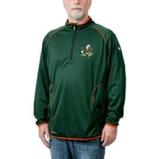 Men's Franchise Club Green Miami Hurricanes Tone Tech Thermatec Quarter-Zip Pullover Jacket