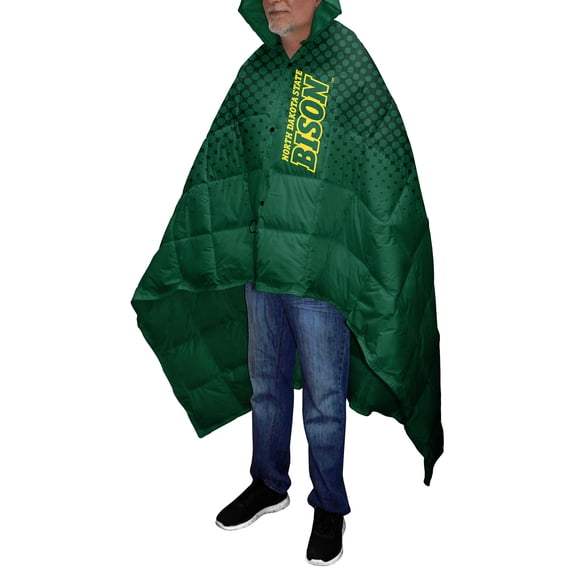 Men's Franchise Club Green NDSU Bison All-Cover Full-Snap Poncho