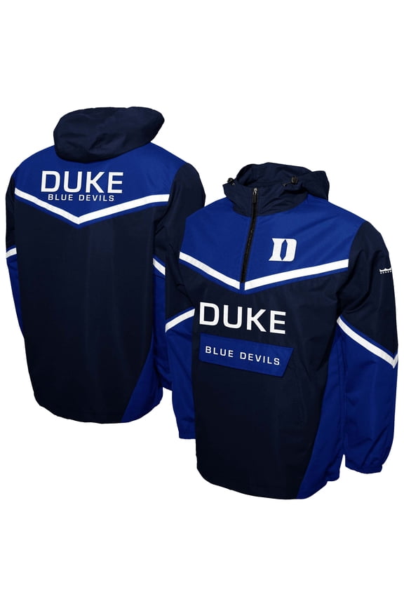 Men's Franchise Club Navy Duke Blue Devils Action Anorak Half-Zip Jacket