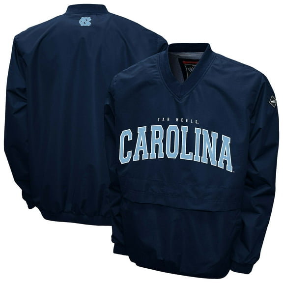 Men's Franchise Club Navy North Carolina Tar Heels Windshell FC Member V-Neck Pullover Jacket
