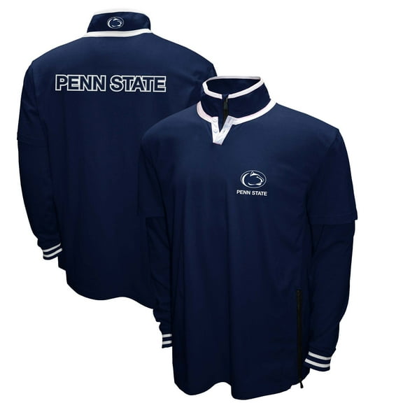 Men's Franchise Club Navy Penn State Nittany Lions 3-in-1 Double-Down T-Shirt & Quarter-Zip Pullover Set