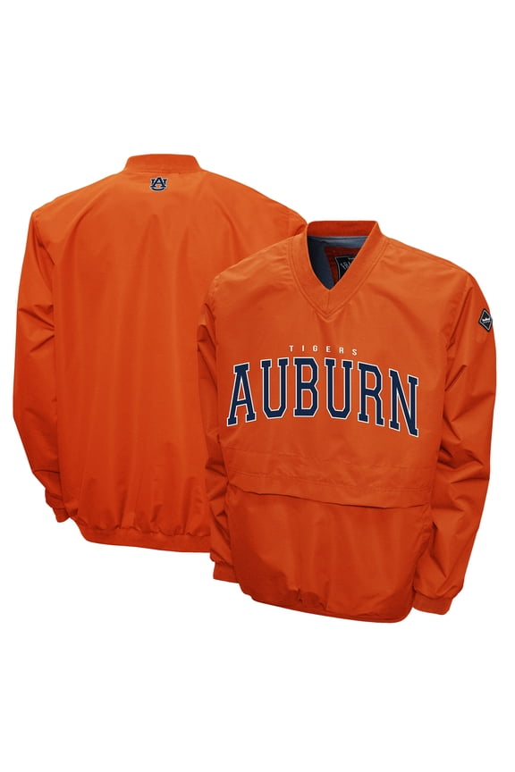 Men's Franchise Club Orange Auburn Tigers Members Windshell V-Neck Pullover Jacket