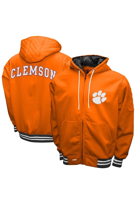 Men's Franchise Club Orange Clemson Tigers Grind Full-Zip Hoodie Jacket