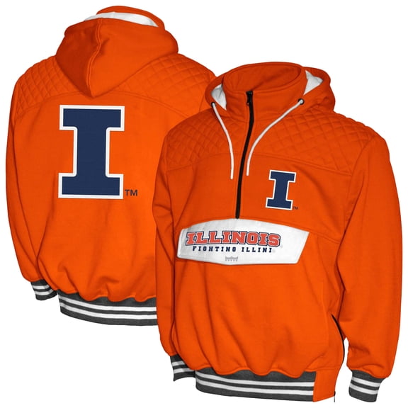 Men's Franchise Club Orange Illinois Fighting Illini Half-Zip Hoodie Anorak