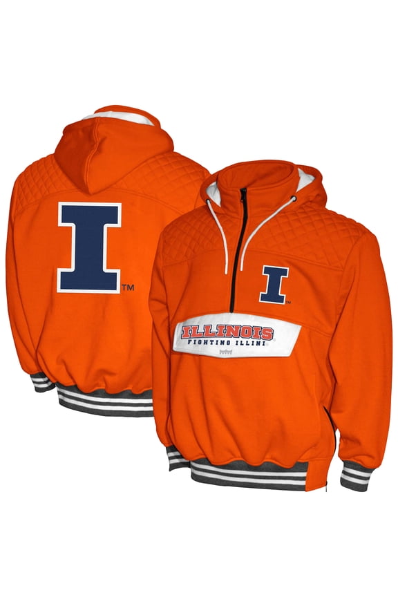 Men's Franchise Club Orange Illinois Fighting Illini Half-Zip Hoodie Anorak
