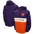 thumbnail image 1 of Men's Franchise Club Purple Clemson Tigers Alpha Anorak Half-Zip Pullover Jacket, 1 of 3