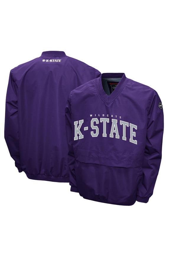 Men's Franchise Club Purple Kansas State Wildcats Members Windshell V-Neck Pullover Jacket