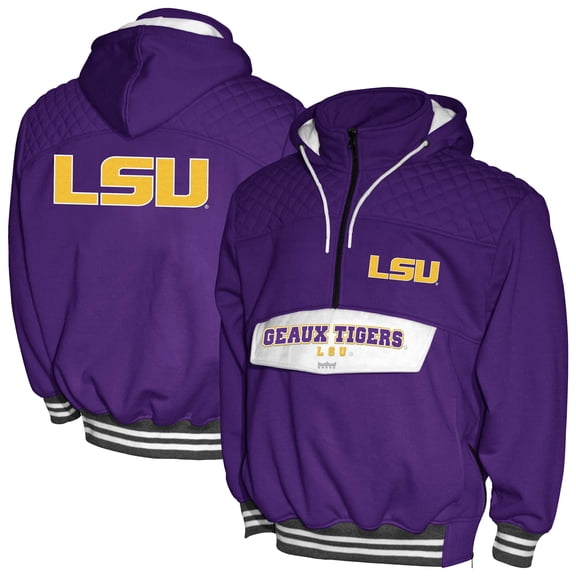 Men's Franchise Club Purple LSU Tigers Half-Zip Hoodie Anorak