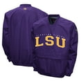 thumbnail image 1 of Men's Franchise Club Purple LSU Tigers Members Windshell V-Neck Pullover Jacket, 1 of 3