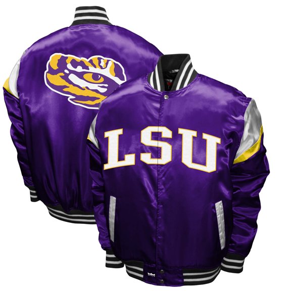 Men's Franchise Club Purple LSU Tigers Power Satin Full-Snap Jacket