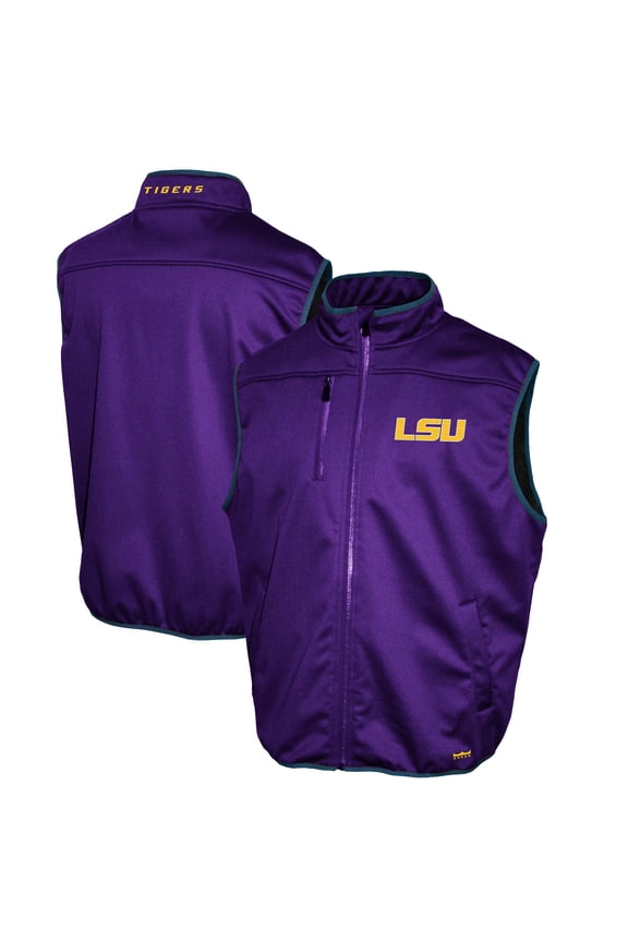 Men's Franchise Club Purple LSU Tigers Softshell Full-Zip Vest