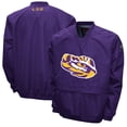 thumbnail image 1 of Men's Franchise Club Purple LSU Tigers Windshell Big Logo V-Neck Pullover Jacket, 1 of 3