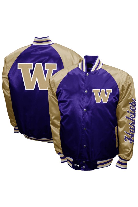 Men's Franchise Club Purple Washington Huskies The Game Satin Full-Snap Jacket
