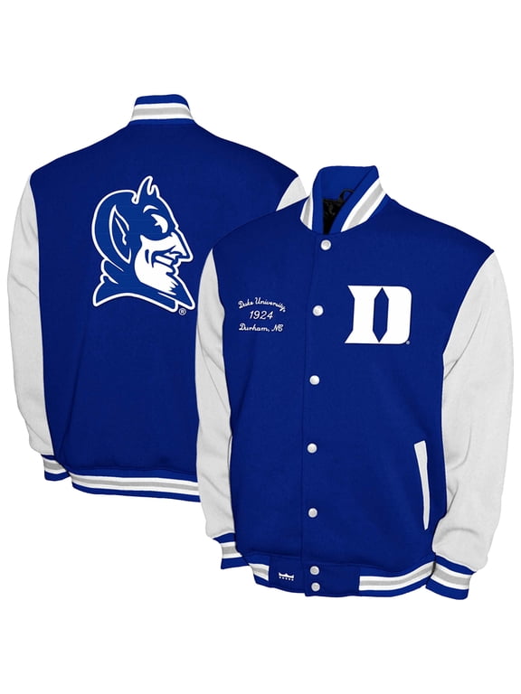 Men's Franchise Club Royal Duke Blue Devils Fleece Varsity Full-Snap Jacket