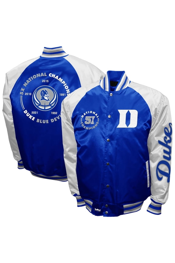 Men's-Franchise Club Royal Duke Blue Devils Satin Full-Snap Jacket