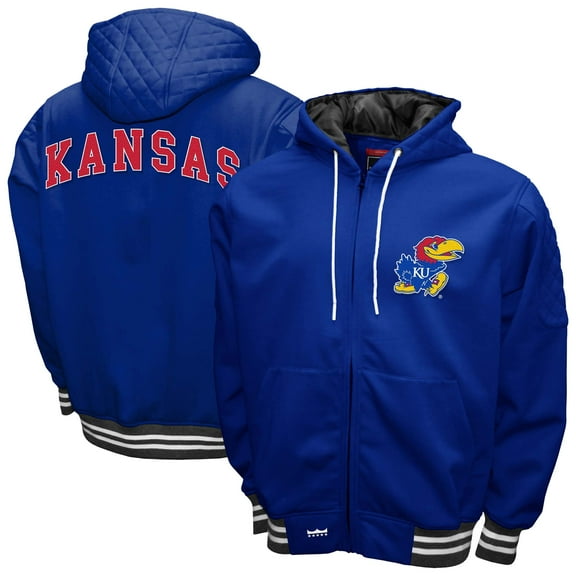 Men's Franchise Club Royal Kansas Jayhawks Grind Full-Zip Hoodie Jacket