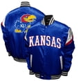 thumbnail image 1 of Men's Franchise Club Royal Kansas Jayhawks Power Satin Full-Snap Jacket, 1 of 3