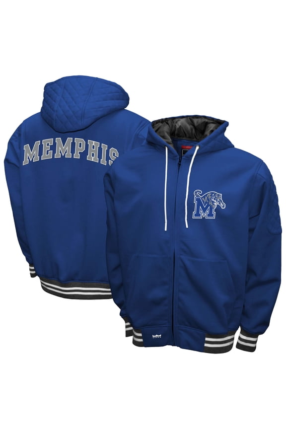 Men's Franchise Club Royal Memphis Tigers Grind Full-Zip Hoodie Jacket
