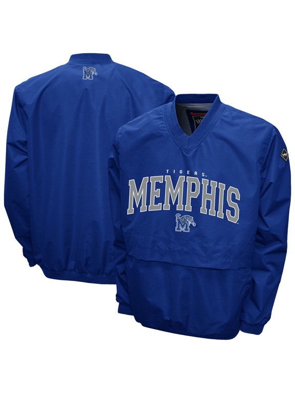 Men's Franchise Club Royal Memphis Tigers Windshell V-Neck Jacket