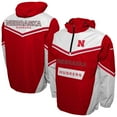 thumbnail image 1 of Men's Franchise Club Scarlet Nebraska Huskers Action Anorak Half-Zip Jacket, 1 of 3