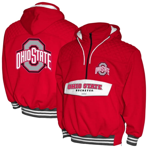 Men's Franchise Club Scarlet Ohio State Buckeyes Half-Zip Hoodie Anorak