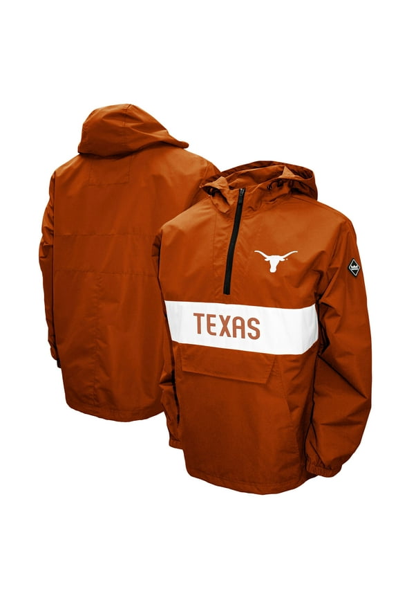 Men's Franchise Club Texas Orange Texas Longhorns Alpha Anorak Half-Zip Pullover Jacket