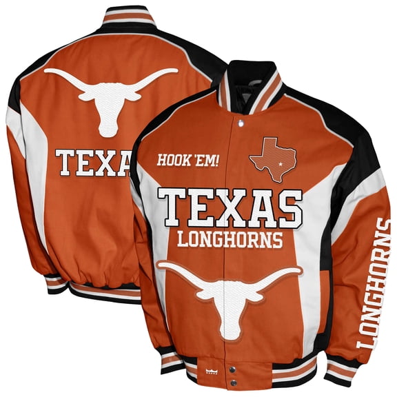 Men's Franchise Club Texas Orange Texas Longhorns Driven Full-Zip Twill Jacket
