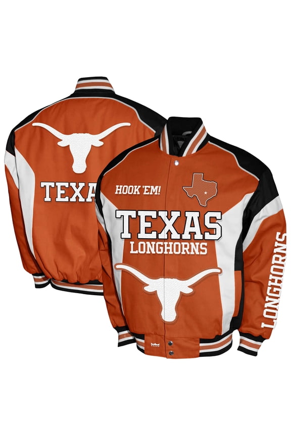 Men's Franchise Club Texas Orange Texas Longhorns Driven Full-Zip Twill Jacket