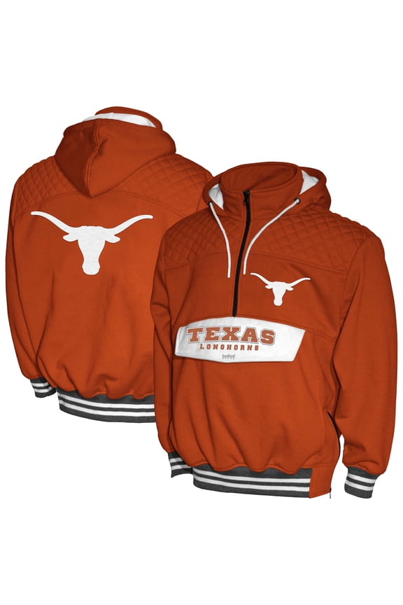 Men's Franchise Club Texas Orange Texas Longhorns Half-Zip Hoodie Anorak