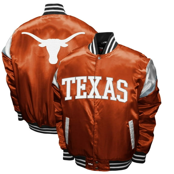 Men's Franchise Club Texas Orange Texas Longhorns Power Satin Full-Snap Jacket