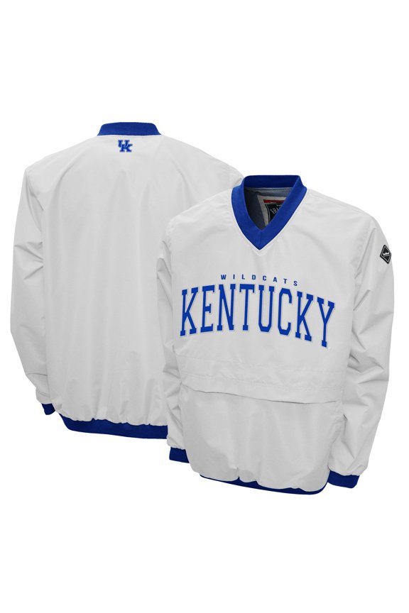 Men's Franchise Club White Kentucky Wildcats Members Windshell V-Neck Pullover Jacket
