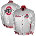 thumbnail image 1 of Men's Franchise Club White Ohio State Buckeyes Satin Full-Snap Jacket, 1 of 3