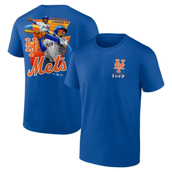 Men's Francisco Lindor Royal New York Mets Anime Graphic T-Shirt