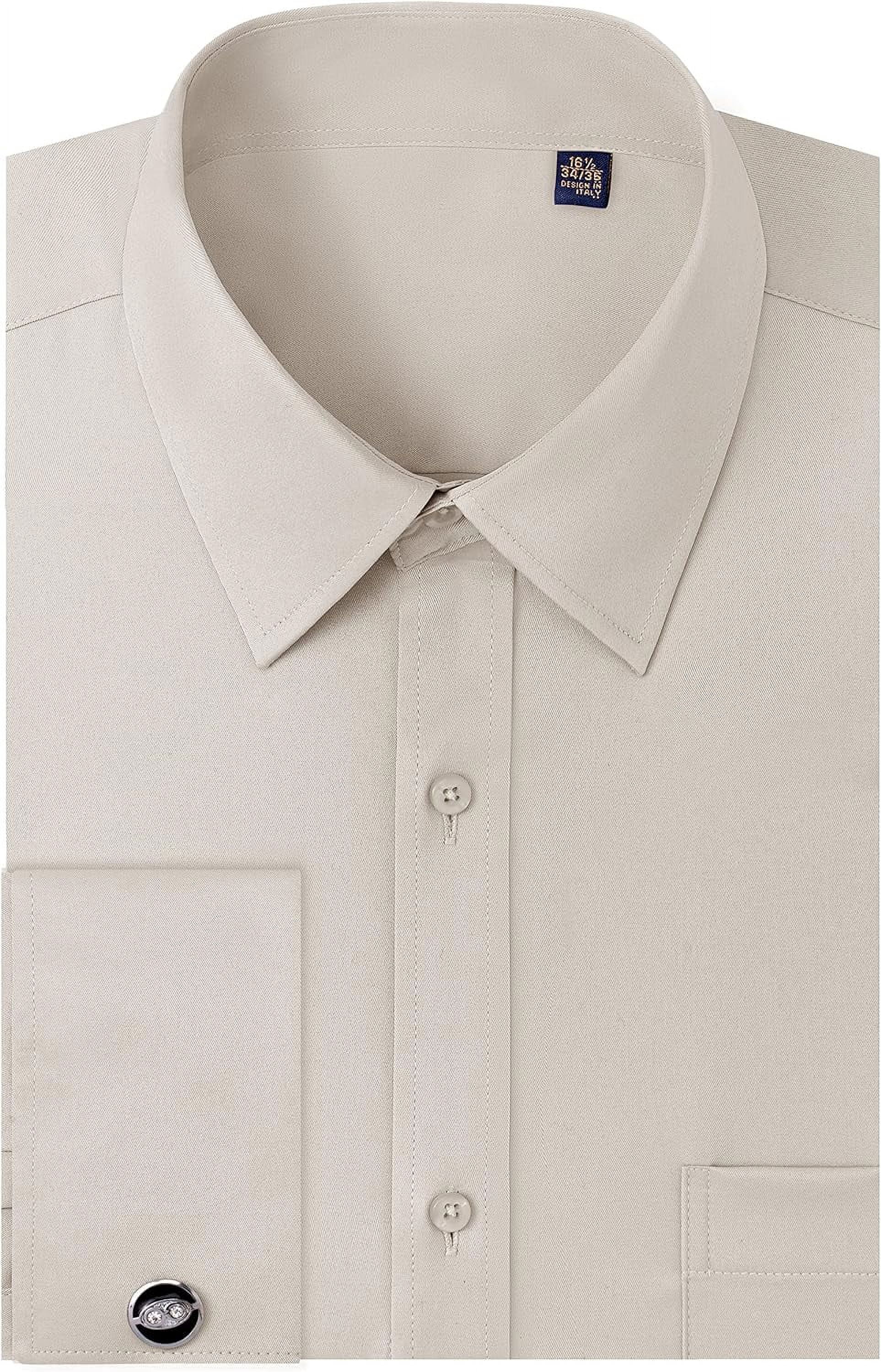Men's Spread Collar French Cuff Classic Fit Dress Shirt