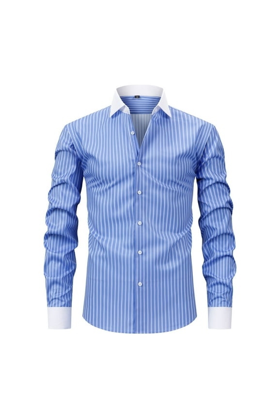 Men's French Cuff Plaid Dress Shirt 2025 Fall Regular Fit Long Sleeve Formal Button Down with Cufflinks