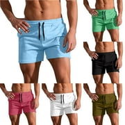 Men's French Terry Sweat Shorts 5" Inseam Summer Casual Athletic Short Pants with Pockets, Quick Dry Elastic Waist Drawstring Workout Training Running Fitness