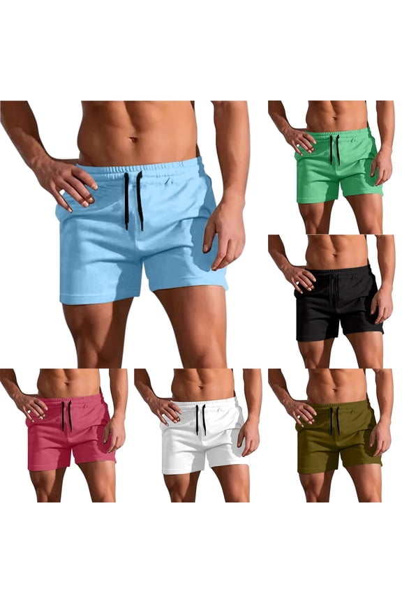 Men's French Terry Sweat Shorts 5" Inseam Summer Casual Athletic Short Pants with Pockets, Quick Dry Elastic Waist Drawstring Workout Training Running Fitness