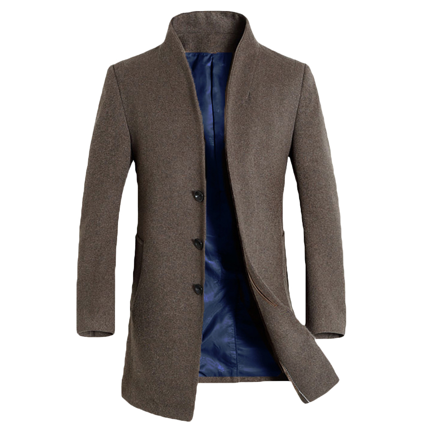 Men's French Woolen Coat Business Down Jacket Trench Topcoat Khika Thin