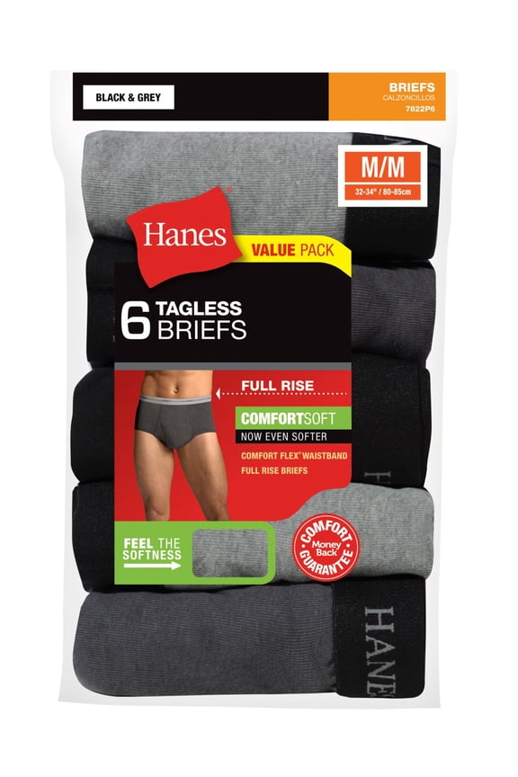 Men's FreshIQ Comfort Flex Waistband Dyed Briefs, 6 Pack