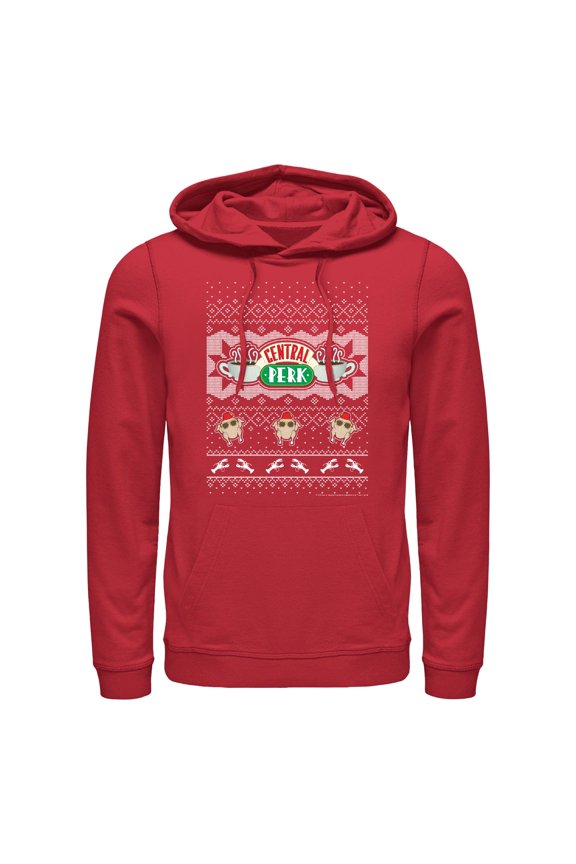 Men's Friends Central Perk Ugly Christmas Sweater Print Pull Over Hoodie