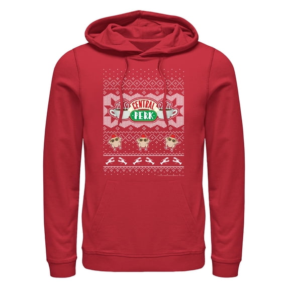 Men's Friends Central Perk Ugly Christmas Sweater Print Pull Over Hoodie