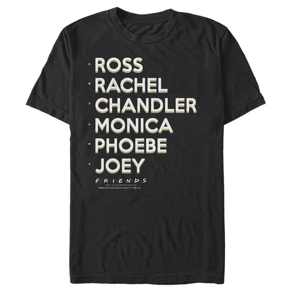 Men's Friends Character Name List Graphic T-Shirt