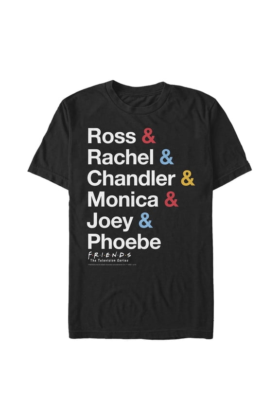 Men's Friends Characters List Graphic T-Shirt